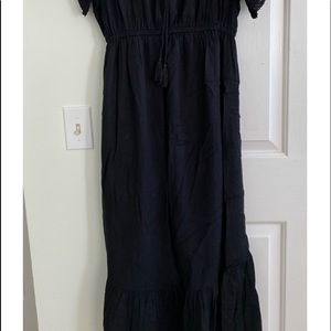 MATERNITY- black midi dress